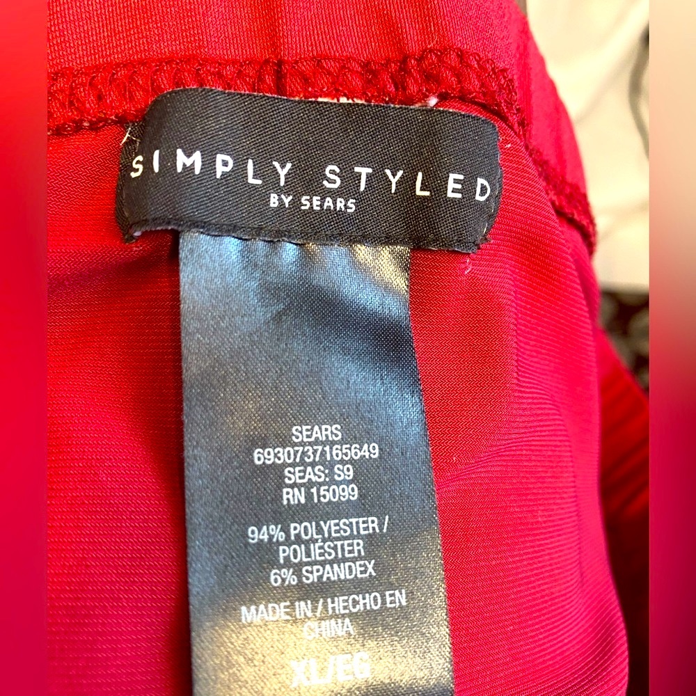Simply Styled Red Stretch Pencil Skirt XL | Classic Knee-Length Work Skirt - Picture 6 of 10